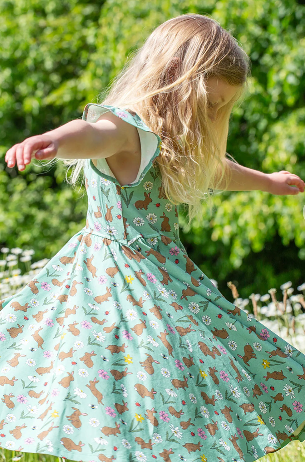 Frugi Morwenna Rabbit Skater Dress Qq8ge Clothing 2-3YRS / Aqua,3-4YRS / Aqua,4-5YRS / Aqua,5-6YRS / Aqua,6-7YRS / Aqua,7-8YRS / Aqua,8-9YRS / Aqua,9-10YRS / Aqua