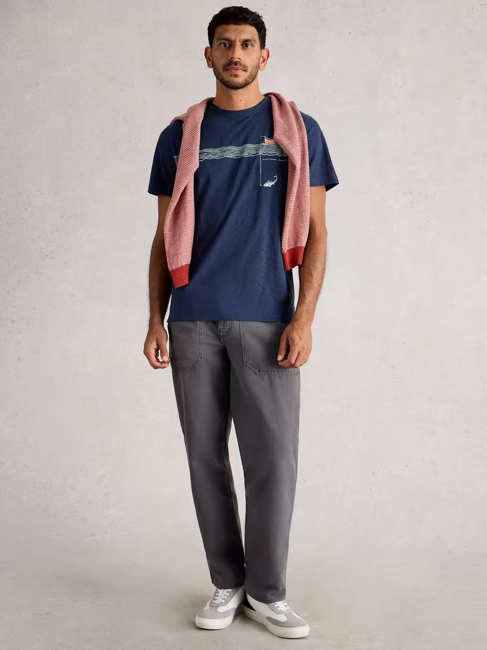 White Stuff Mens Abersoch Print T-Shirt 445309 In The Ocean Navy Clothing M / Navy,L / Navy,XL / Navy,XXL / Navy,XXXL / Navy