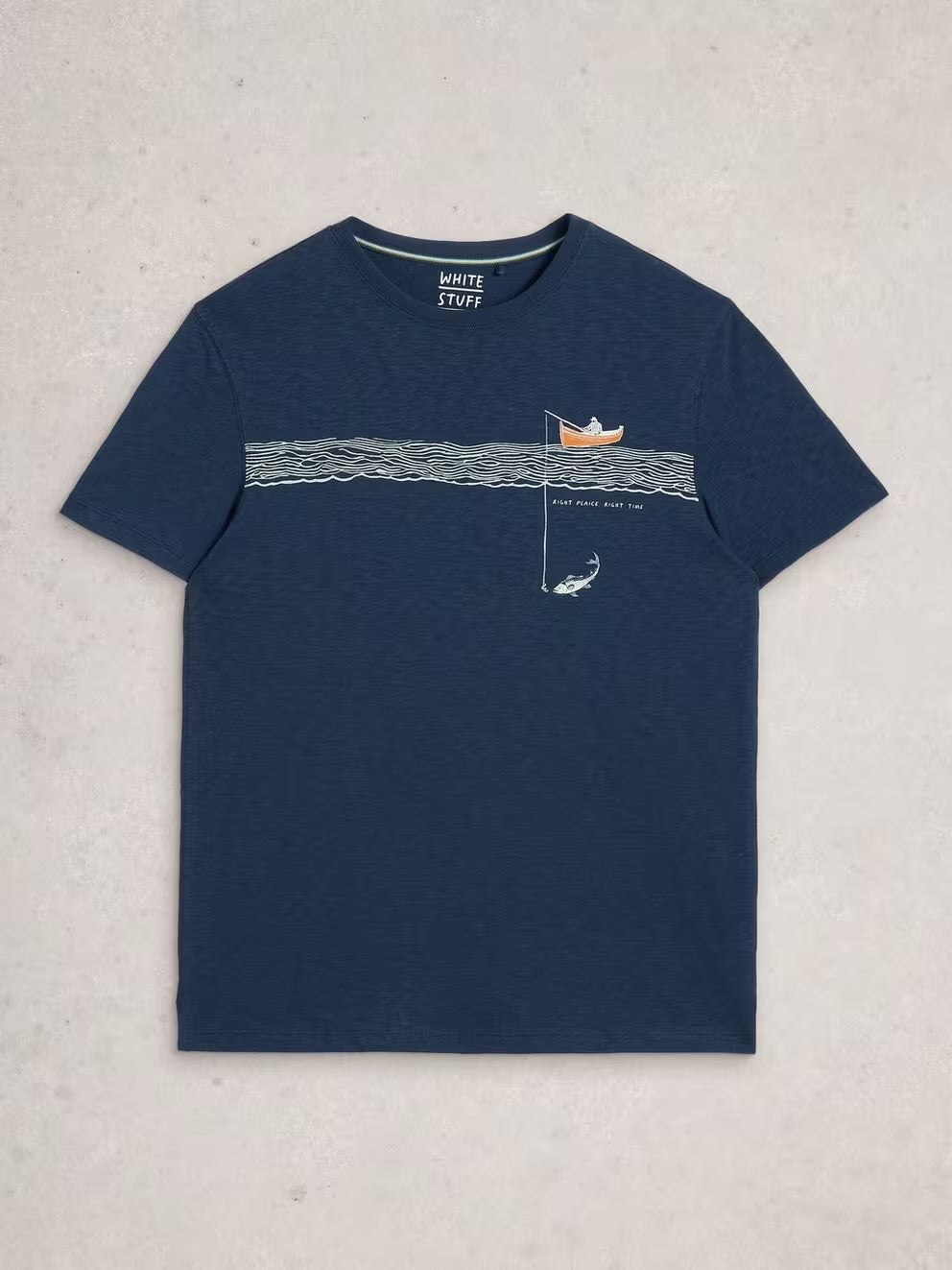 White Stuff Mens Abersoch Print T-Shirt 445309 In The Ocean Navy Clothing M / Navy,L / Navy,XL / Navy,XXL / Navy,XXXL / Navy