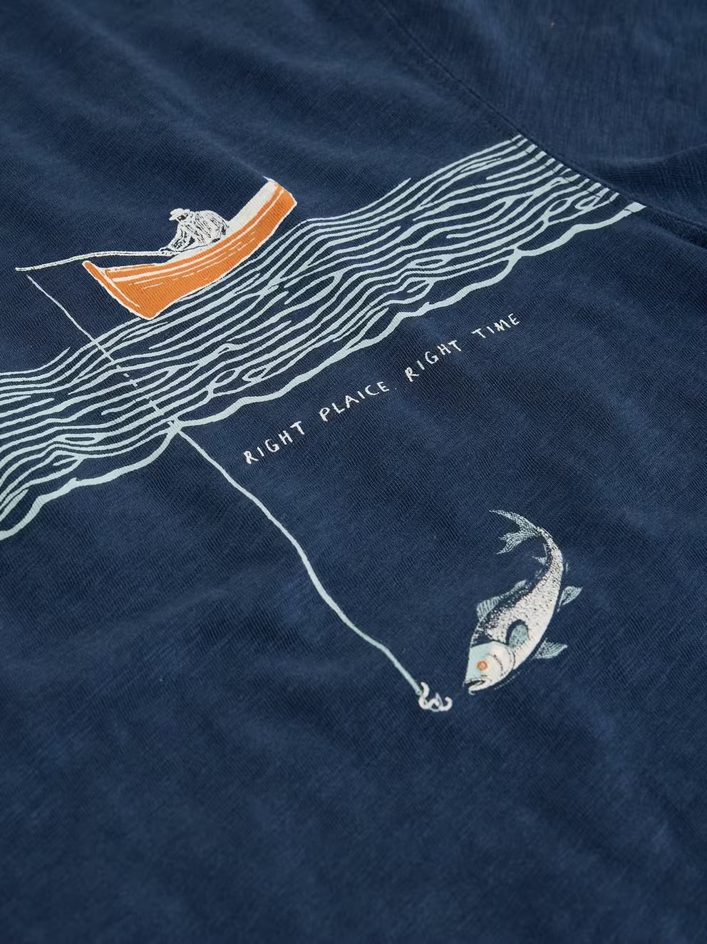 White Stuff Mens Abersoch Print T-Shirt 445309 In The Ocean Navy Clothing M / Navy,L / Navy,XL / Navy,XXL / Navy,XXXL / Navy