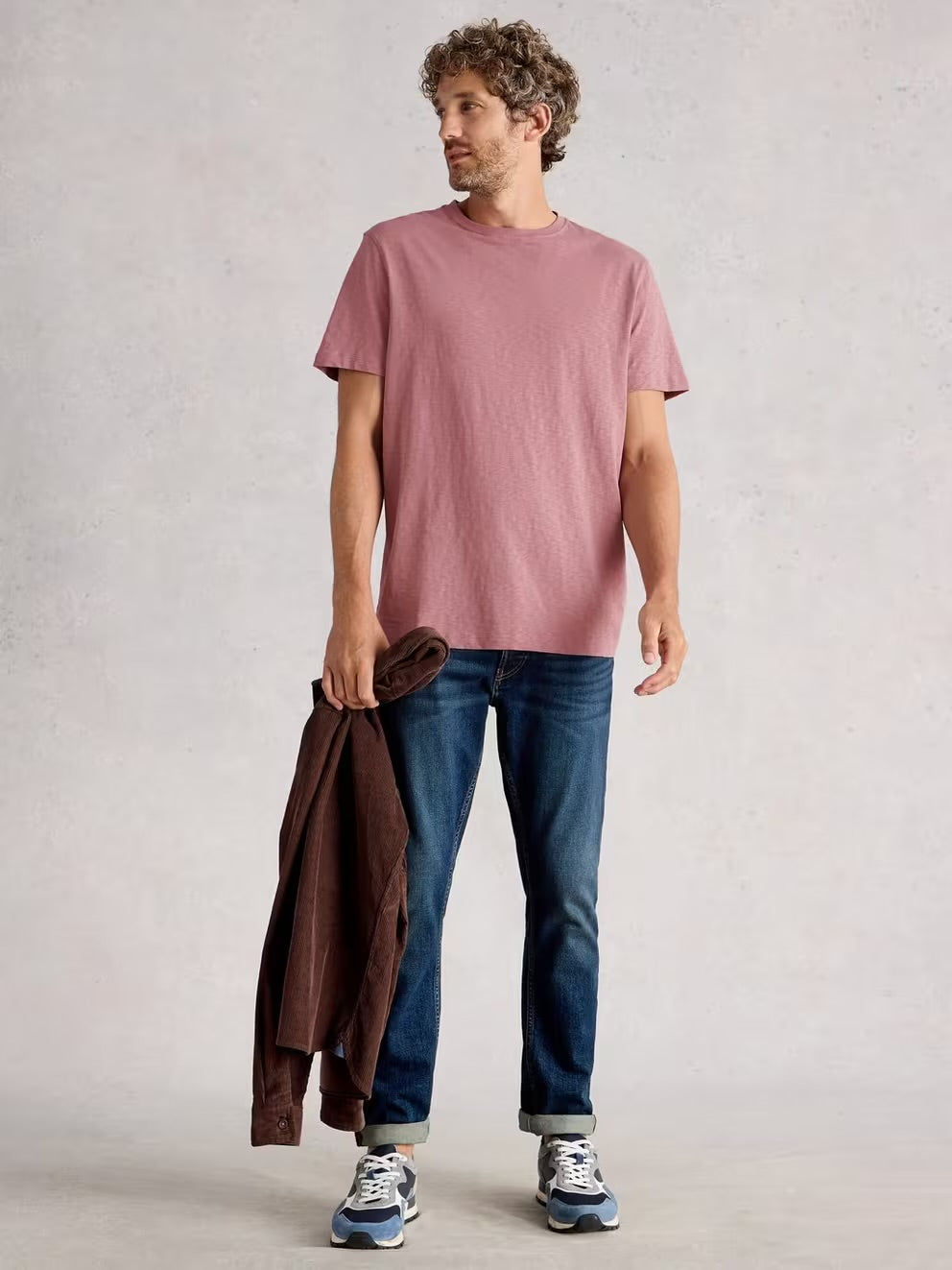 White Stuff Mens Abersoch Plain T-Shirt 444414 Dusty Pink Clothing M / Dusty Pink,L / Dusty Pink,XL / Dusty Pink,XXL / Dusty Pink
