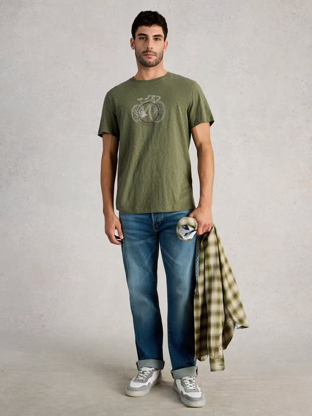 White Stuff Mens Abersoch Cogs T-Shirt 445302 Khaki