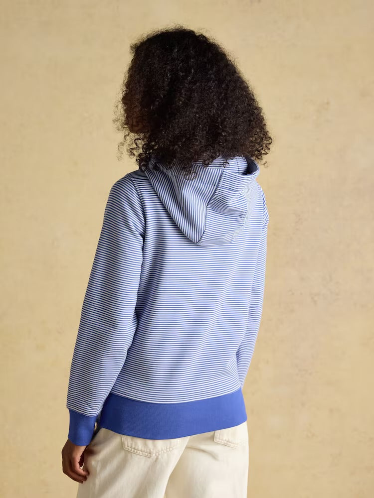 Joules Womens Rushton Stripe Hoodie H14-778 Blue Clothing UK8 / Blue,UK10 / Blue,UK12 / Blue,UK14 / Blue,UK16 / Blue