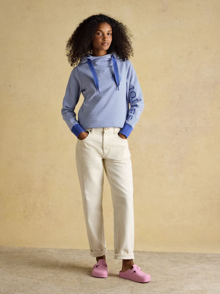 Joules Womens Rushton Stripe Hoodie H14-778 Blue Clothing UK8 / Blue,UK10 / Blue,UK12 / Blue,UK14 / Blue,UK16 / Blue