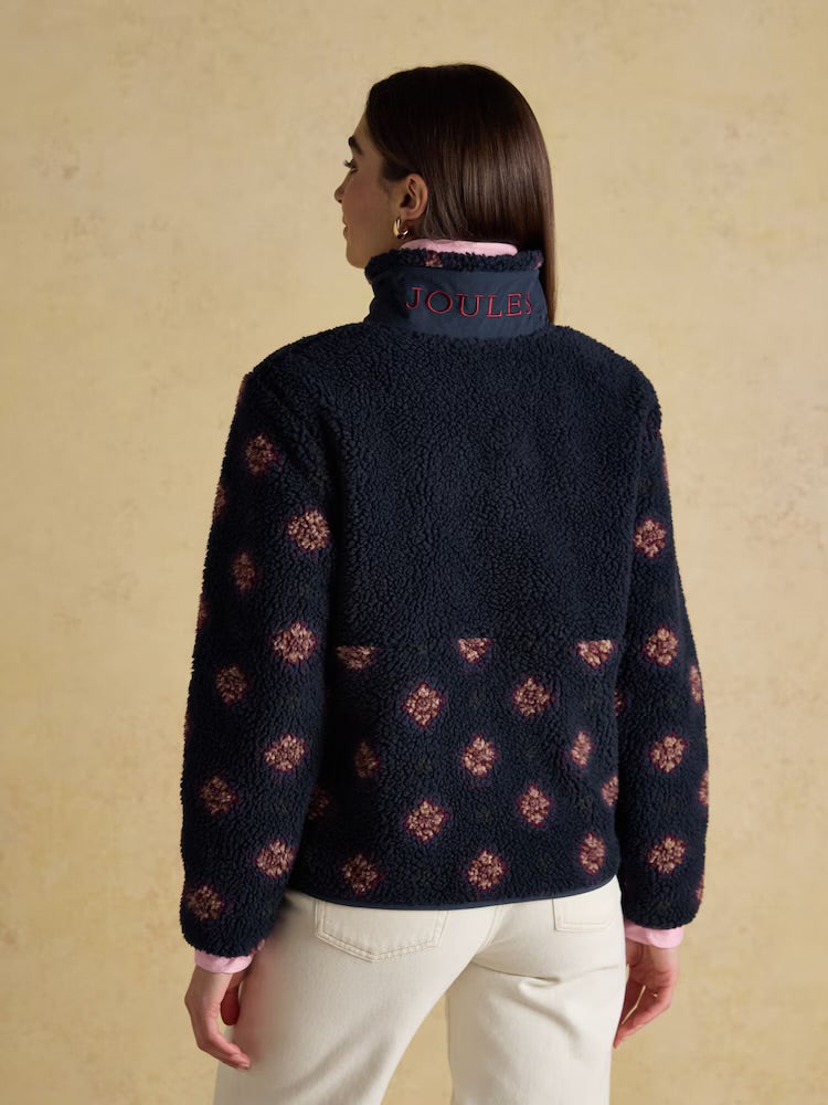 Joules Womens Lottie Navy Print Borg Fleece F22-127 Clothing UK8 / Navy,UK10 / Navy,UK12 / Navy,UK16 / Navy