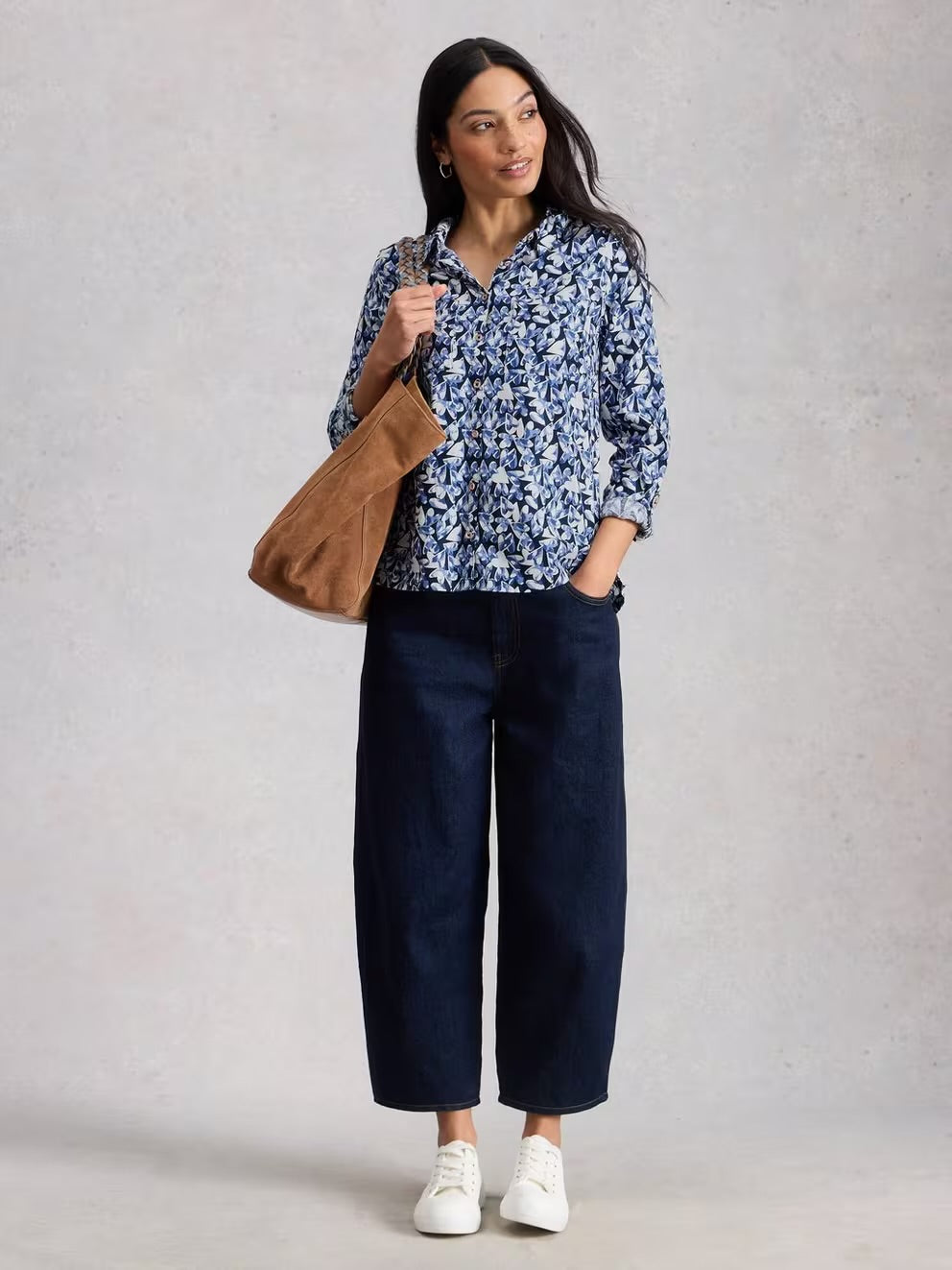 White Stuff Womens Sophie Shirt 445245 Navy Print Clothing UK8 / Navy,UK10 / Navy,UK12 / Navy,UK14 / Navy,UK16 / Navy,UK18 / Navy