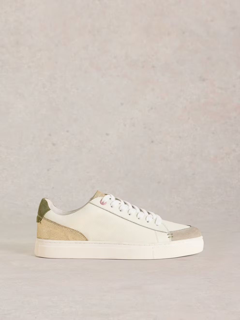 White Stuff Womens Toni Leather Trainer 441573 White Footwear UK4 / White,UK5 / White,UK6 / White,UK7 / White,UK8 / White