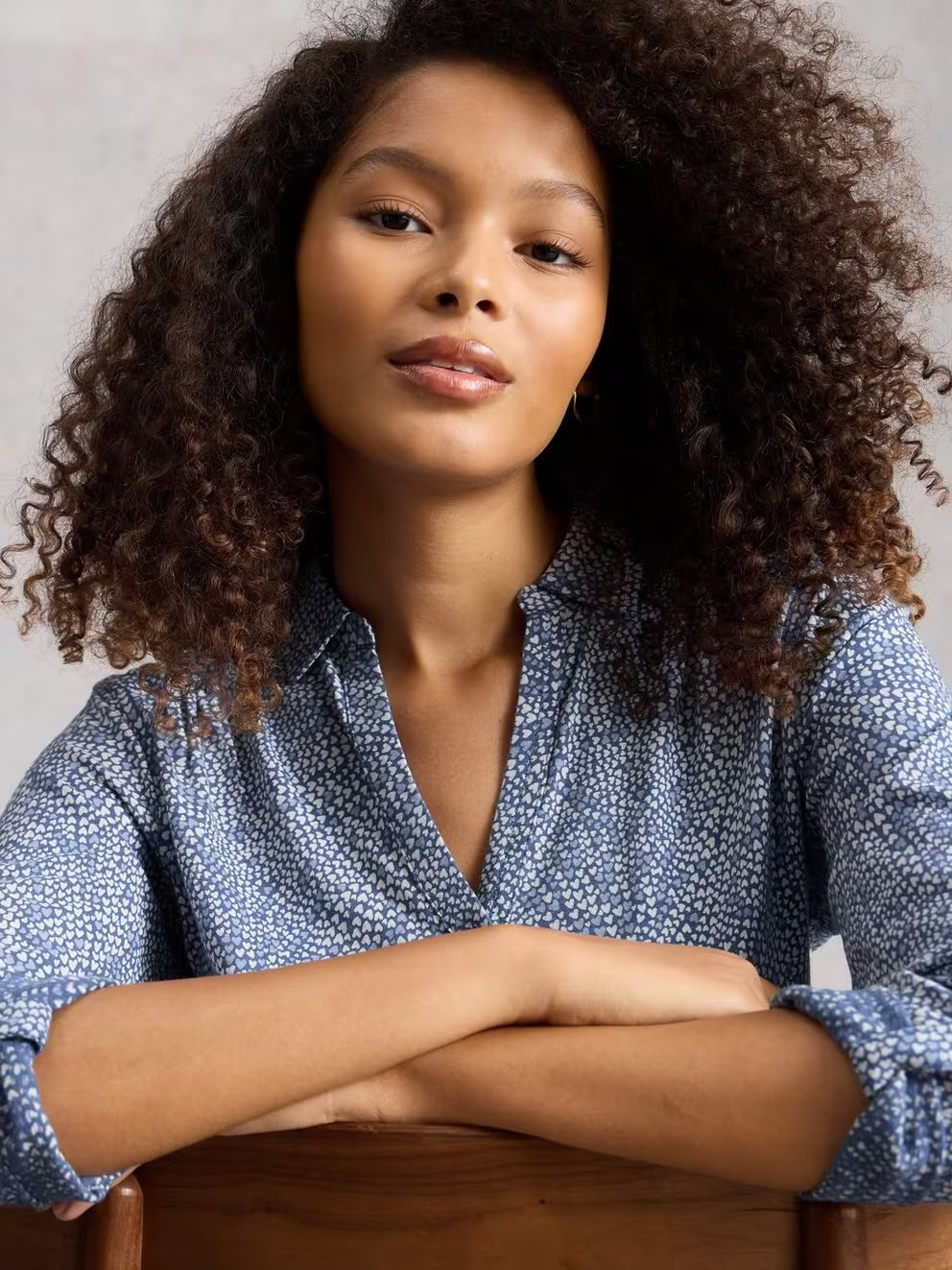 White Stuff Womens Annie Shirt 445795 Blue Mini Hearts Clothing UK8 / Blue,UK10 / Blue,UK12 / Blue,UK14 / Blue,UK16 / Blue,UK18 / Blue