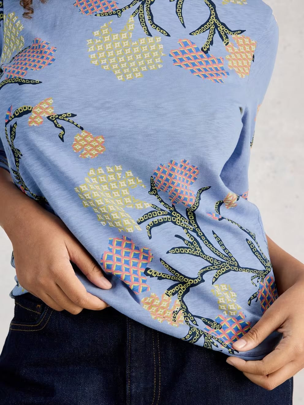 White Stuff Womens Clara Top 445373 Blue Print Clothing UK8 / Blue,UK10 / Blue,UK12 / Blue,UK14 / Blue,UK16 / Blue