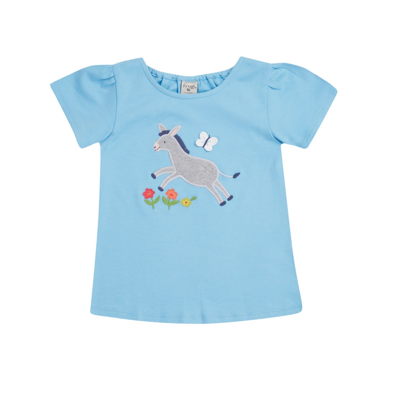 Frugi Emily Infant T-Shirt Bluebird Donkey Clothing 3-6M / Blue,6-9M / Blue,9-12M / Blue,12-18M / Blue,18-24M / Blue,2-3YRS / Blue,3-4YRS / Blue,4-5YRS / Blue