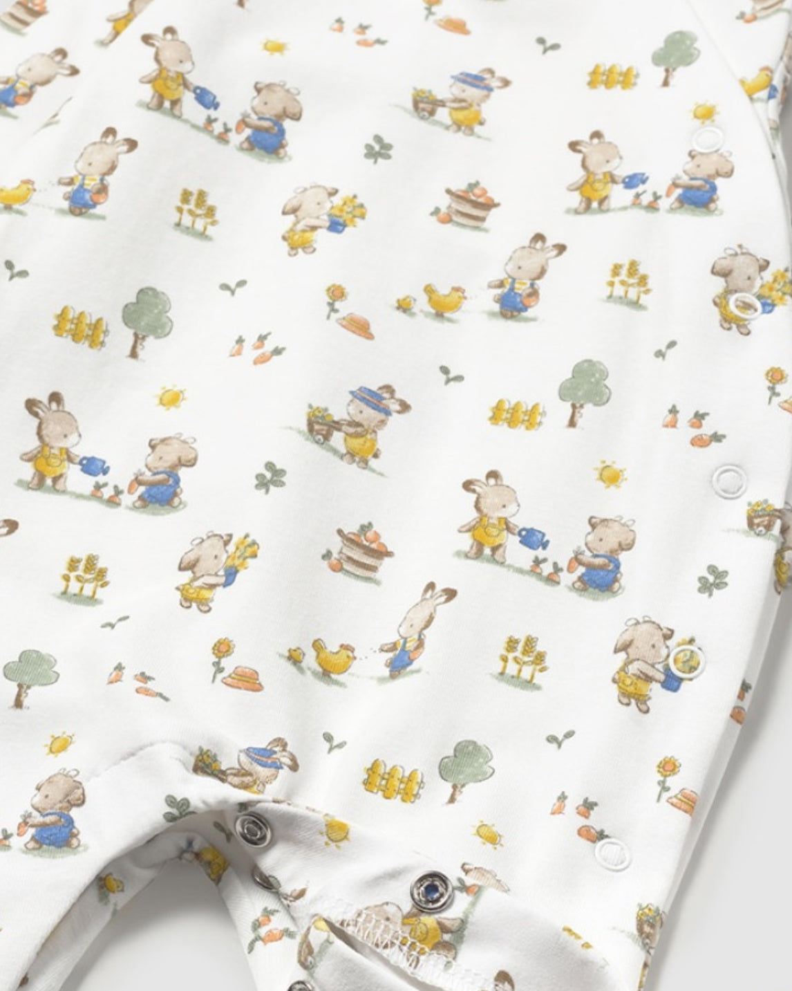 Mayoral Baby Sleepsuit 1709 Bunny Aop Print Clothing 0-1M / Yellow,1-2M / Yellow,2-4M / Yellow,4-6M / Yellow