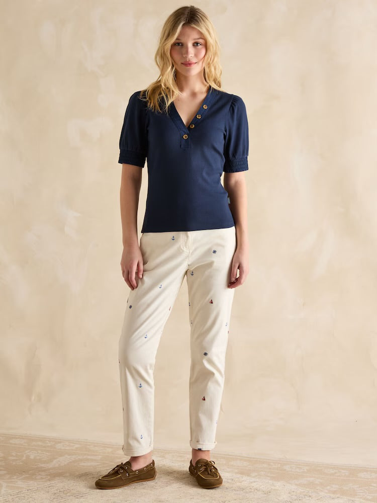 Joules Womens Tabitha Top E81-885 Navy Clothing UK8 / Navy,UK10 / Navy,UK12 / Navy,UK14 / Navy,UK16 / Navy