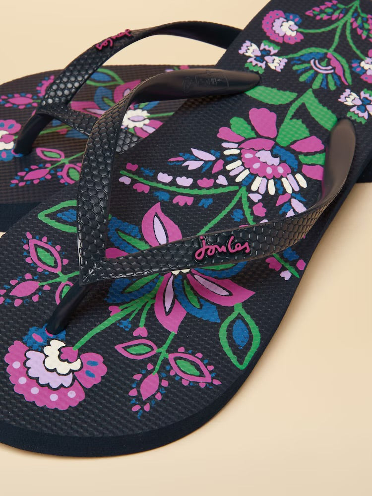 Joules Womens Sandy Flip Flops H20-738 Navy Floral Footwear UK4 / Navy,UK5 / Navy,UK6 / Navy,UK7 / Navy,UK8 / Navy