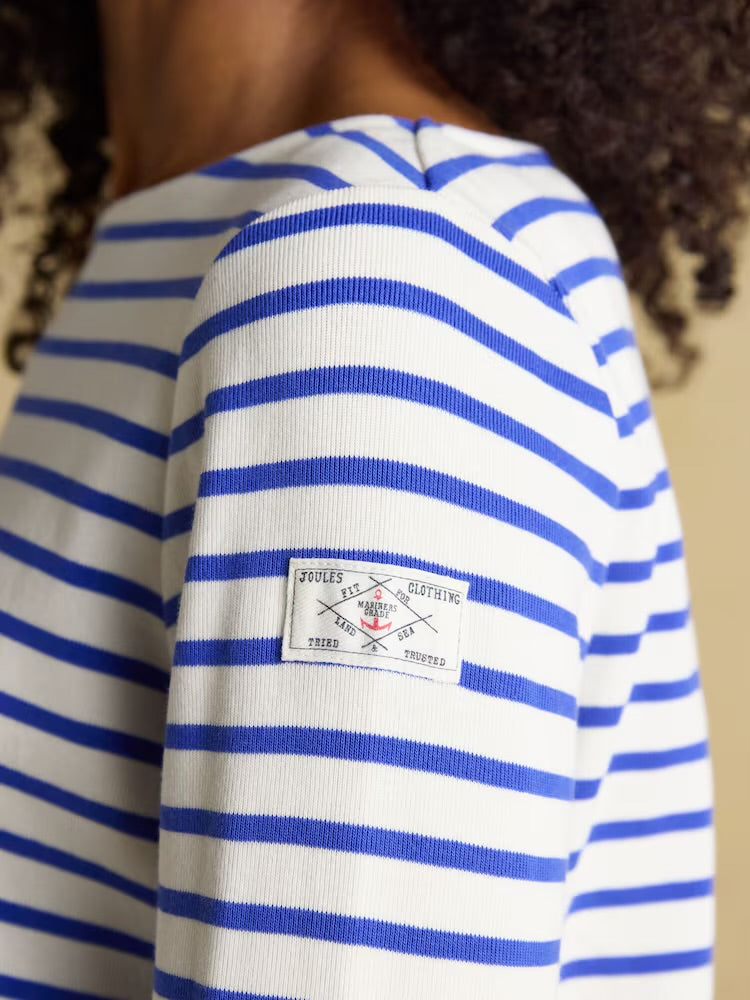 Joules Womens Harbour Top B53-908 Blue White Stripe Clothing UK8 / Blue,UK10 / Blue,UK12 / Blue,UK14 / Blue,UK16 / Blue