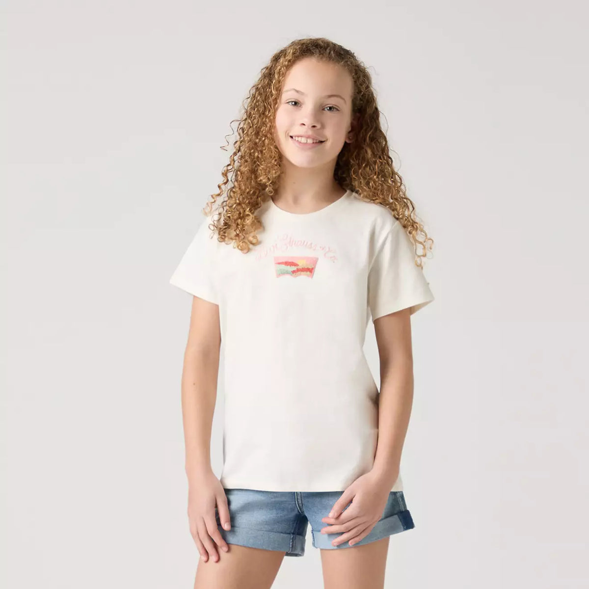 Levis Girls Desert Batwing T-Shirt 4Em161-W86 Clothing 10YRS / White,12YRS / White,14YRS / White,16YRS / White