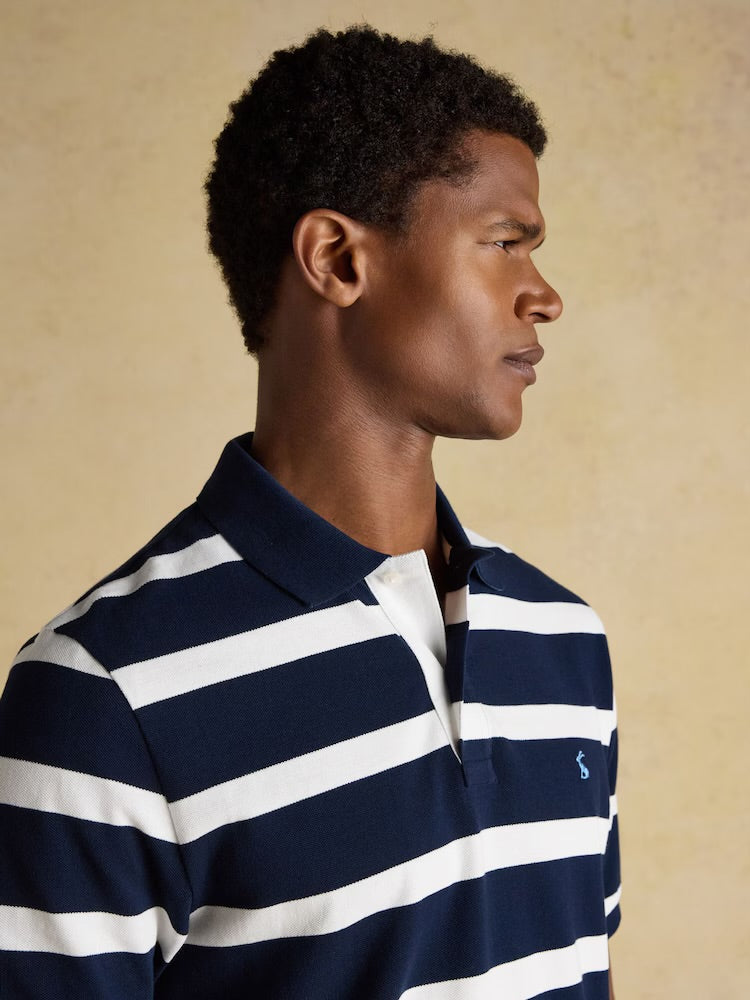 Joules Mens Woody Stripe Polo Shirt W66-871 Navy White Clothing M / Navy,L / Navy,XL / Navy,XXL / Navy