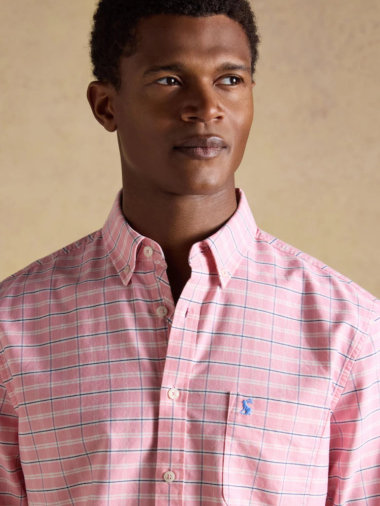 Joules Mens Oxford Pink Check Shirt W26-189 Clothing M / Pink,L / Pink,XL / Pink,XXL / Pink