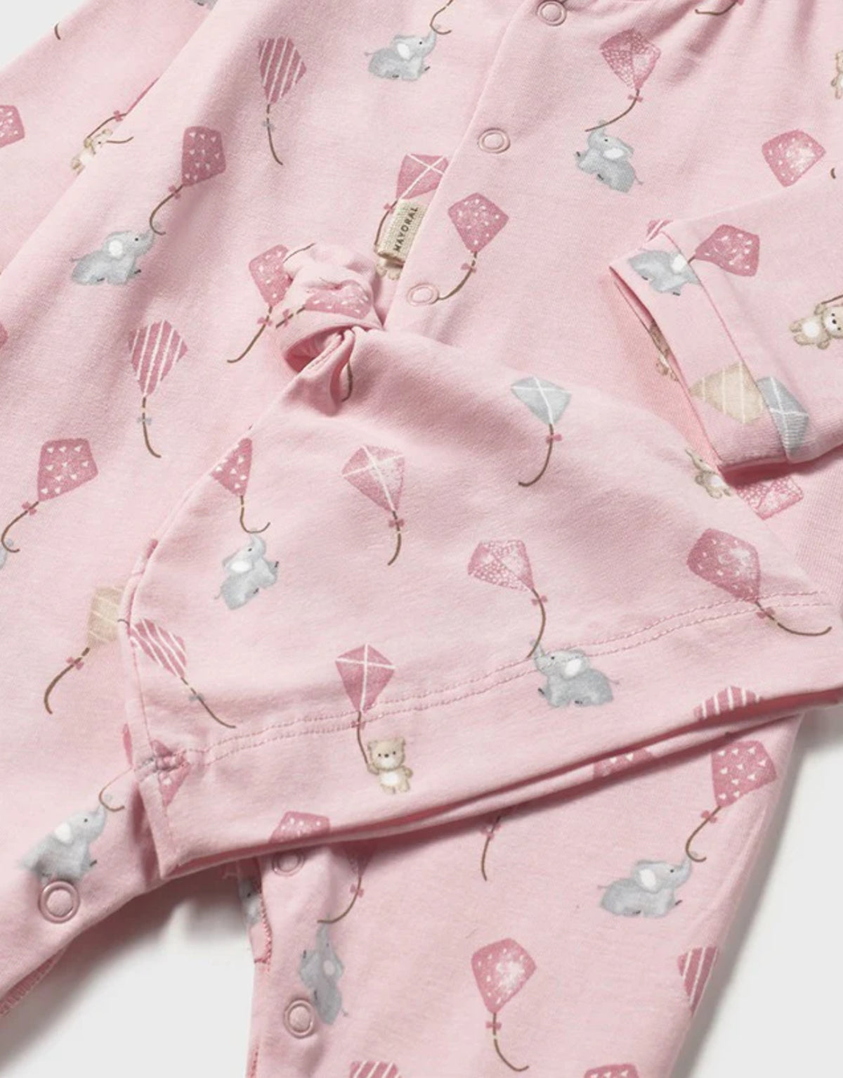 Mayoral Baby Sleepsuit And Hat 1706 Pink Elephant Clothing 0-1M / Pink,1-2M / Pink,2-4M / Pink,4-6M / Pink