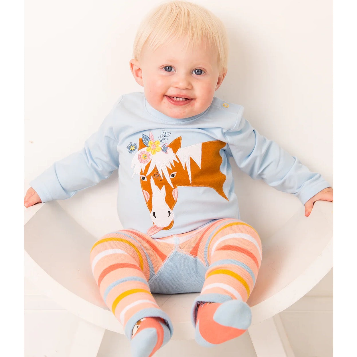 Blade & Rose Bella The Horse Infant T-Shirt Clothing 0-6M / Pale Blue,6-12M / Pale Blue,12-24M / Pale Blue