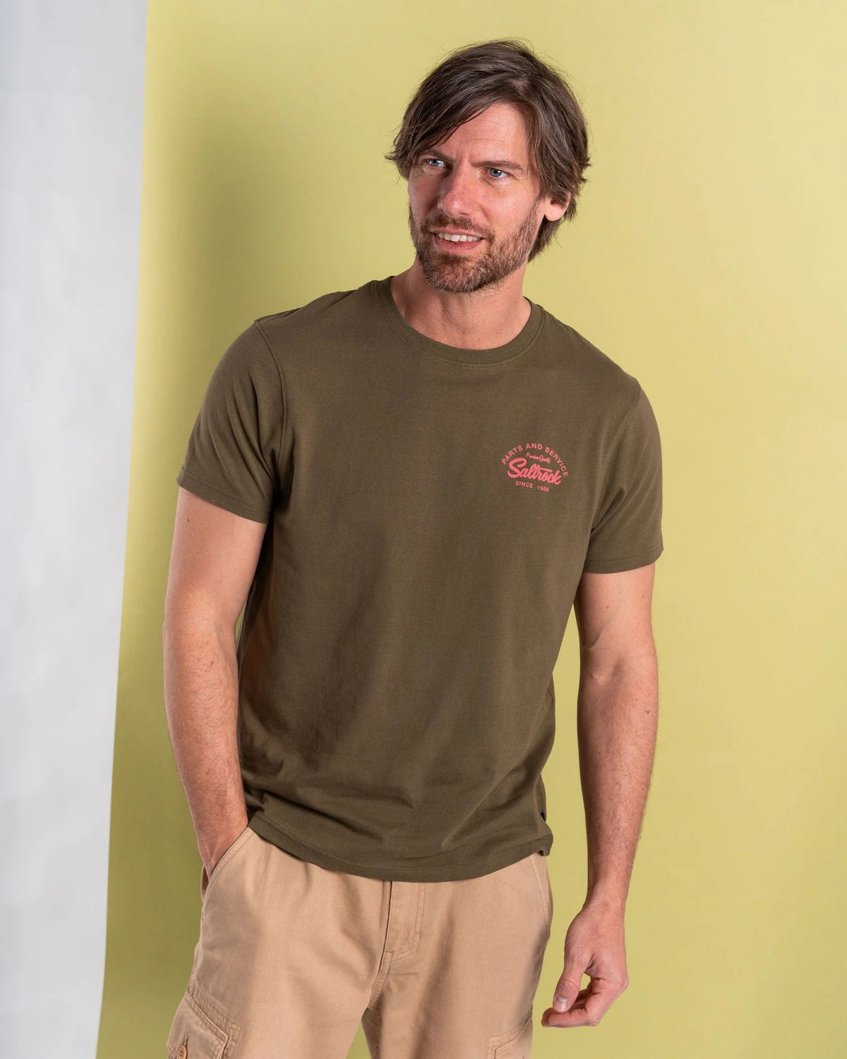 Saltrock Mens Strike Logo T-Shirt Tsb12501031 Khaki Clothing SMALL ADULT / Khaki,MEDIUM ADULT / Khaki,LARGE ADULT / Khaki,XL ADULT / Khaki
