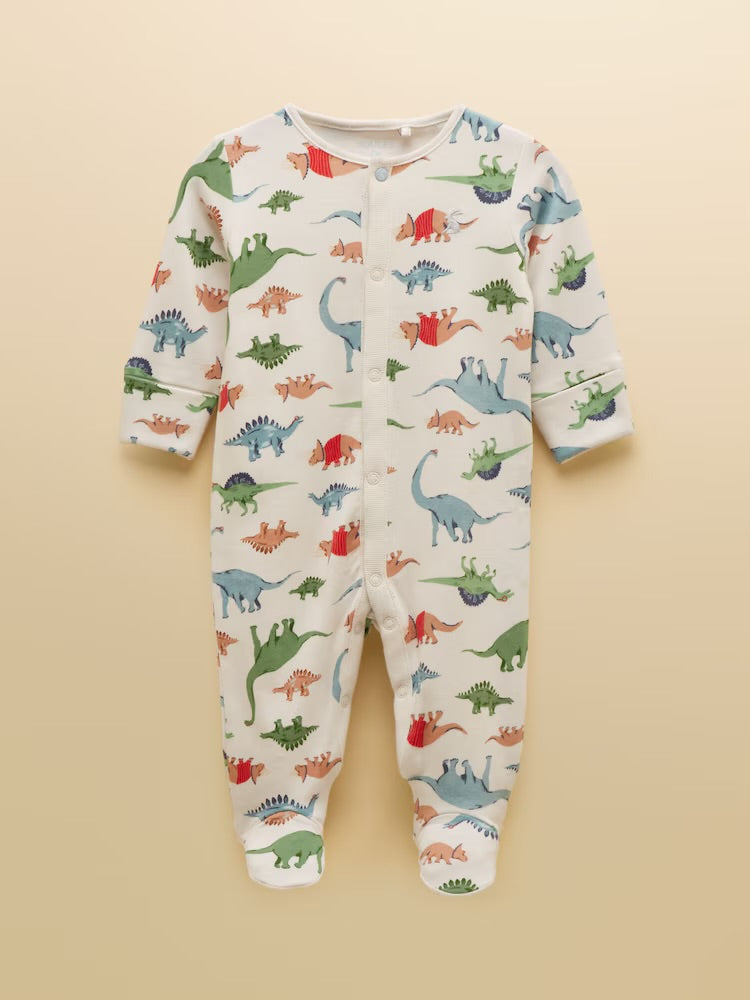 Joules Razamataz Sleepsuit W38-114 Dinos Clothing NEWBORN / Cream,0-3M / Cream,3-6M / Cream,6-9M / Cream