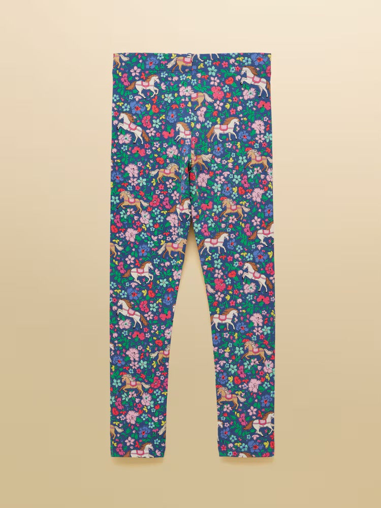 Joules Girls Dee Dee Leggings W38-000 Ditsy Horse Clothing 4YRS / Navy,5YRS / Navy,6YRS / Navy,8YRS / Navy