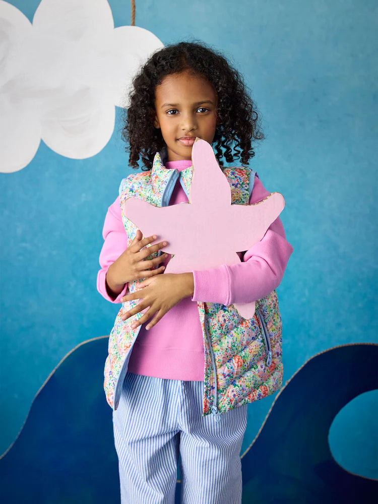 Joules Girls Crofton Gilet H27-185 Ditsy Clothing 4YRS / Multi,5YRS / Multi,6YRS / Multi,8YRS / Multi