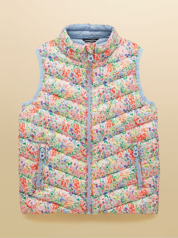Joules Girls Crofton Gilet H27-185 Ditsy Clothing 4YRS / Multi,5YRS / Multi,6YRS / Multi,8YRS / Multi