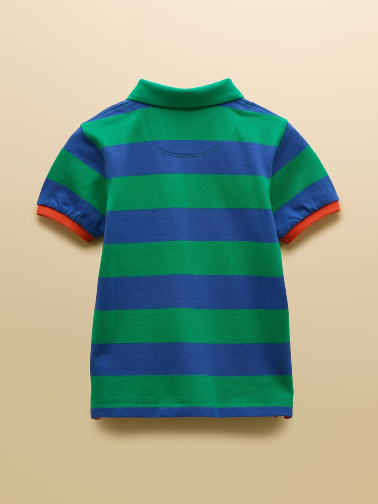Joules Boys Woody Polo Shirt W38-095 Green Blue Stripe Clothing 4YRS / Green,5YRS / Green,6YRS / Green,8YRS / Green