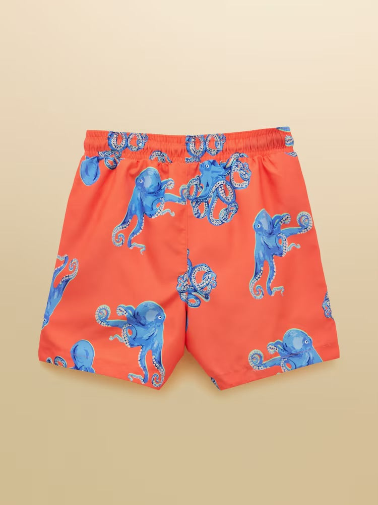 Joules Boys Octopus Swim Shorts H27-356 Clothing 4YRS / Orange,5YRS / Orange,6YRS / Orange,7YRS / Orange,8YRS / Orange