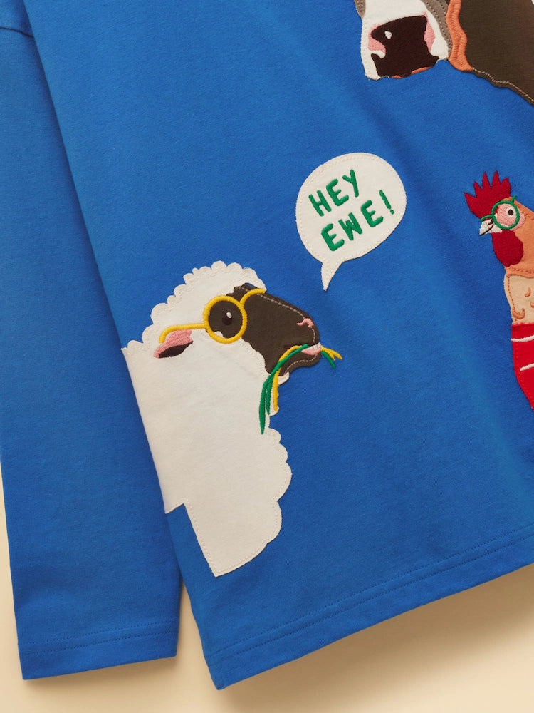 Joules Boys Finlay Hey Ewe T-Shirt H27-317 Clothing 3YRS / Blue,4YRS / Blue,5YRS / Blue,6YRS / Blue