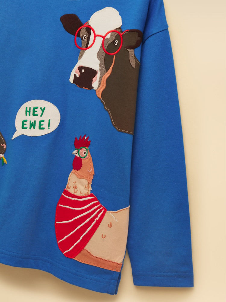 Joules Boys Finlay Hey Ewe T-Shirt H27-317 Clothing 3YRS / Blue,4YRS / Blue,5YRS / Blue,6YRS / Blue