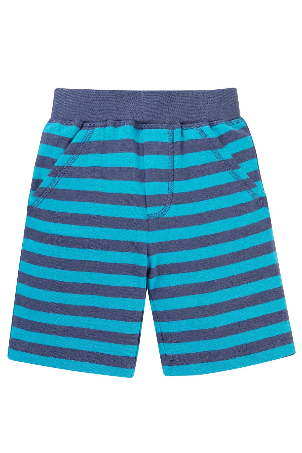 Frugi Ellis Shorts Kq3bk Tropical Blue Stripe Clothing 2-3YRS / Blue,3-4YRS / Blue,4-5YRS / Blue,5-6YRS / Blue,6-7YRS / Blue,7-8YRS / Blue,8-9YRS / Blue