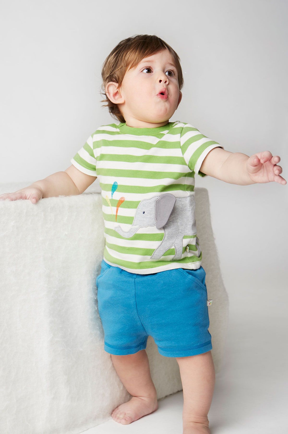 Frugi Infant Shorts Set Pg2ge Kiwi Elephant Clothing 3-6M / Kiwi,6-9M / Kiwi,9-12M / Kiwi,12-18M / Kiwi,18-24M / Kiwi