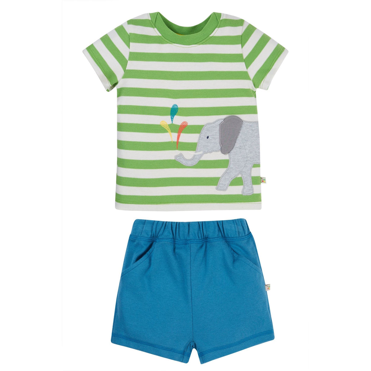Frugi Infant Shorts Set Pg2ge Kiwi Elephant Clothing 3-6M / Kiwi,6-9M / Kiwi,9-12M / Kiwi,12-18M / Kiwi,18-24M / Kiwi