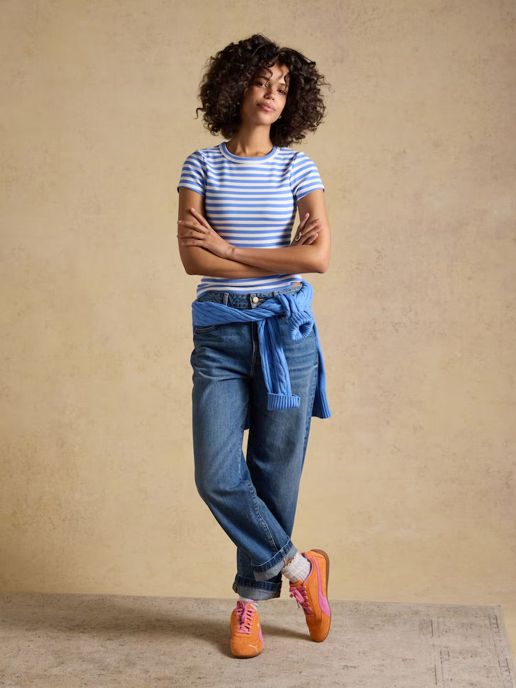 Joules Womens Sophie Ss T-Shirt H77966 Blue Stripe Clothing UK8 / Blue,UK10 / Blue,UK12 / Blue,UK14 / Blue,UK16 / Blue