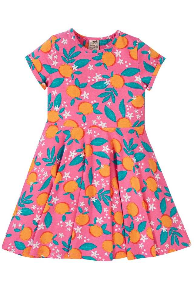 Frugi Summer Skater Dress Qr1pi Orange Blossom Clothing 2-3YRS / Multi,3-4YRS / Multi,4-5YRS / Multi,5-6YRS / Multi,6-7YRS / Multi,7-8YRS / Multi,8-9YRS / Multi,9-10YRS / Multi