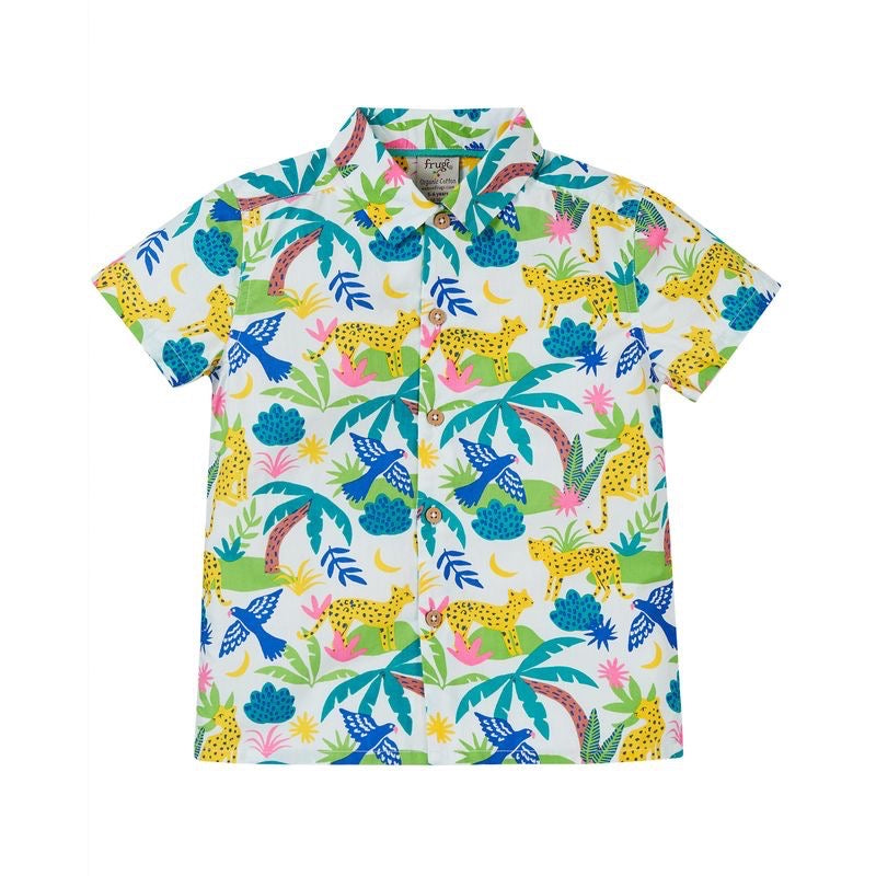Frugi Harvey Hawaiian Shirt La9we Jungle Clothing 2-3YRS / Multi,3-4YRS / Multi,4-5YRS / Multi,5-6YRS / Multi,6-7YRS / Multi,7-8YRS / Multi
