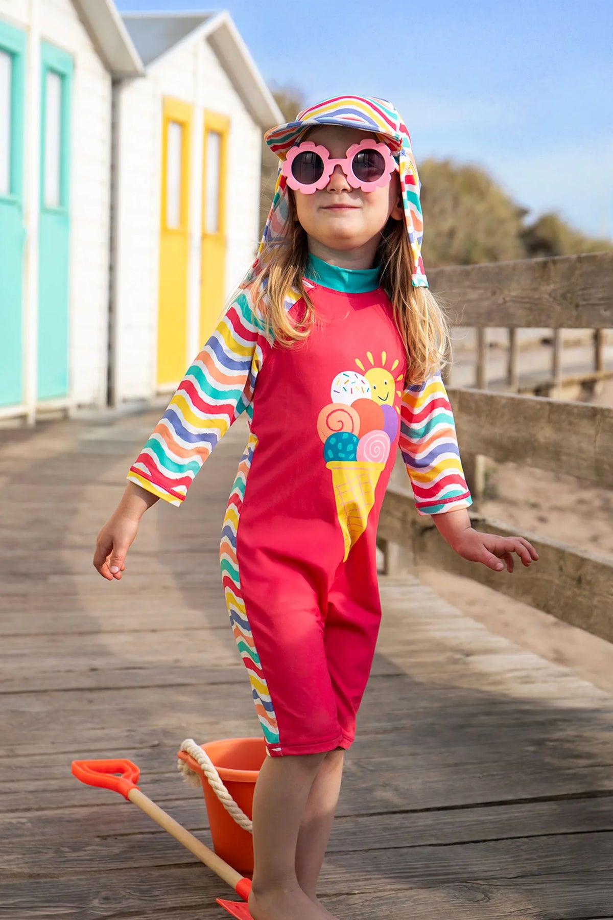 Frugi Little Swim Hat 500270S6rqmi Rainbow Wave Clothing 0-6M / Multi,6-12M / Multi,1-2YRS / Multi,2-4YRS / Multi