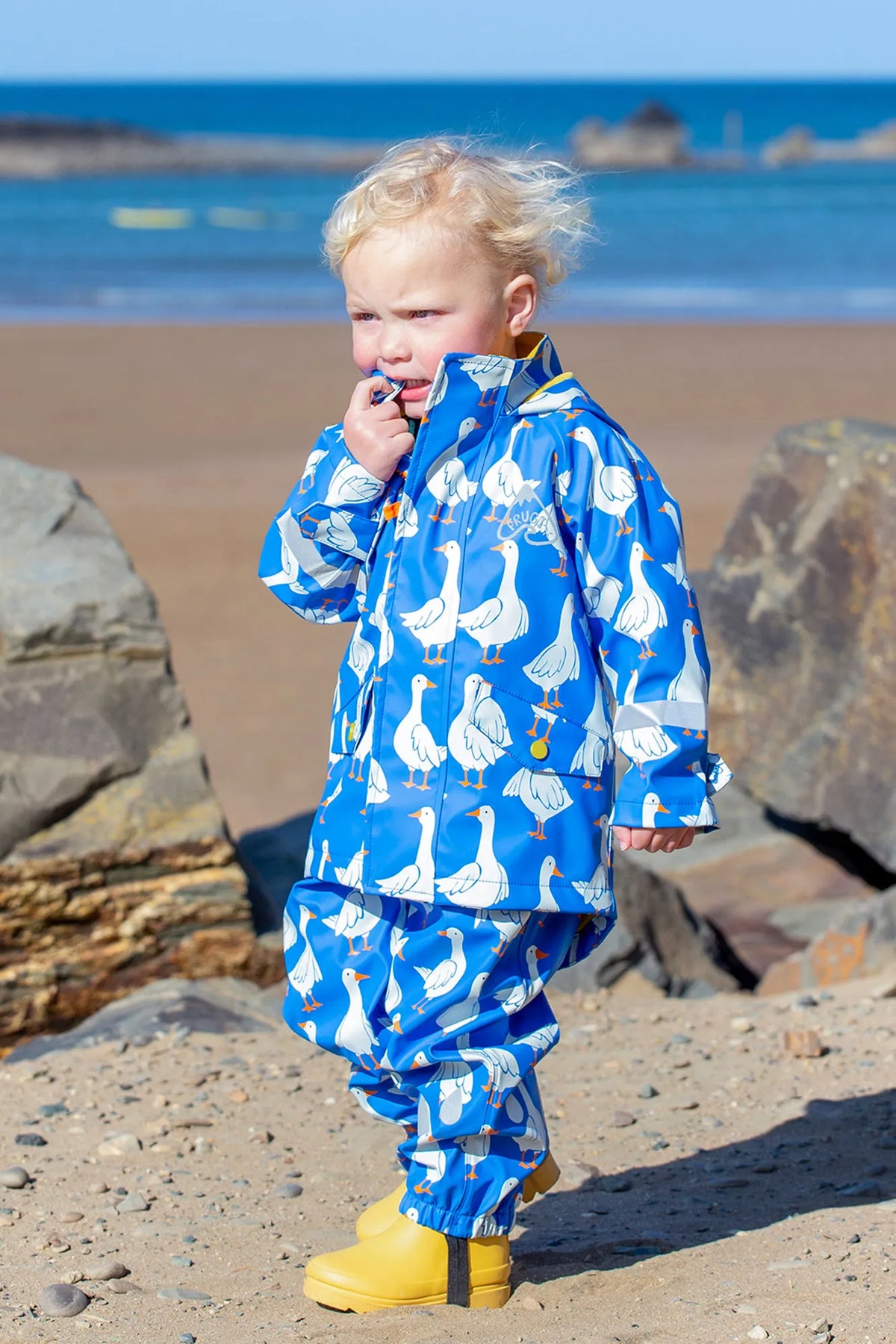 Frugi Puddle Buster Raincoat 501778S6cbgs Cobalt Goose Clothing 2-3YRS / Blue,3-4YRS / Blue,4-5YRS / Blue,5-6YRS / Blue,6-7YRS / Blue,1-2 YRS / Blue