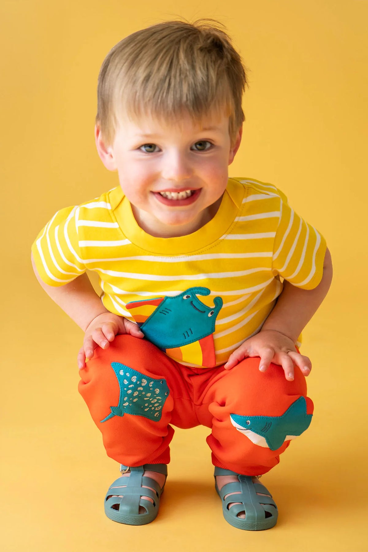 Frugi Easy On T-Shirt 500338S6letf Breton Ray Clothing 2-3YRS / Lemon,3-4YRS / Lemon,4-5YRS / Lemon,5-6YRS / Lemon