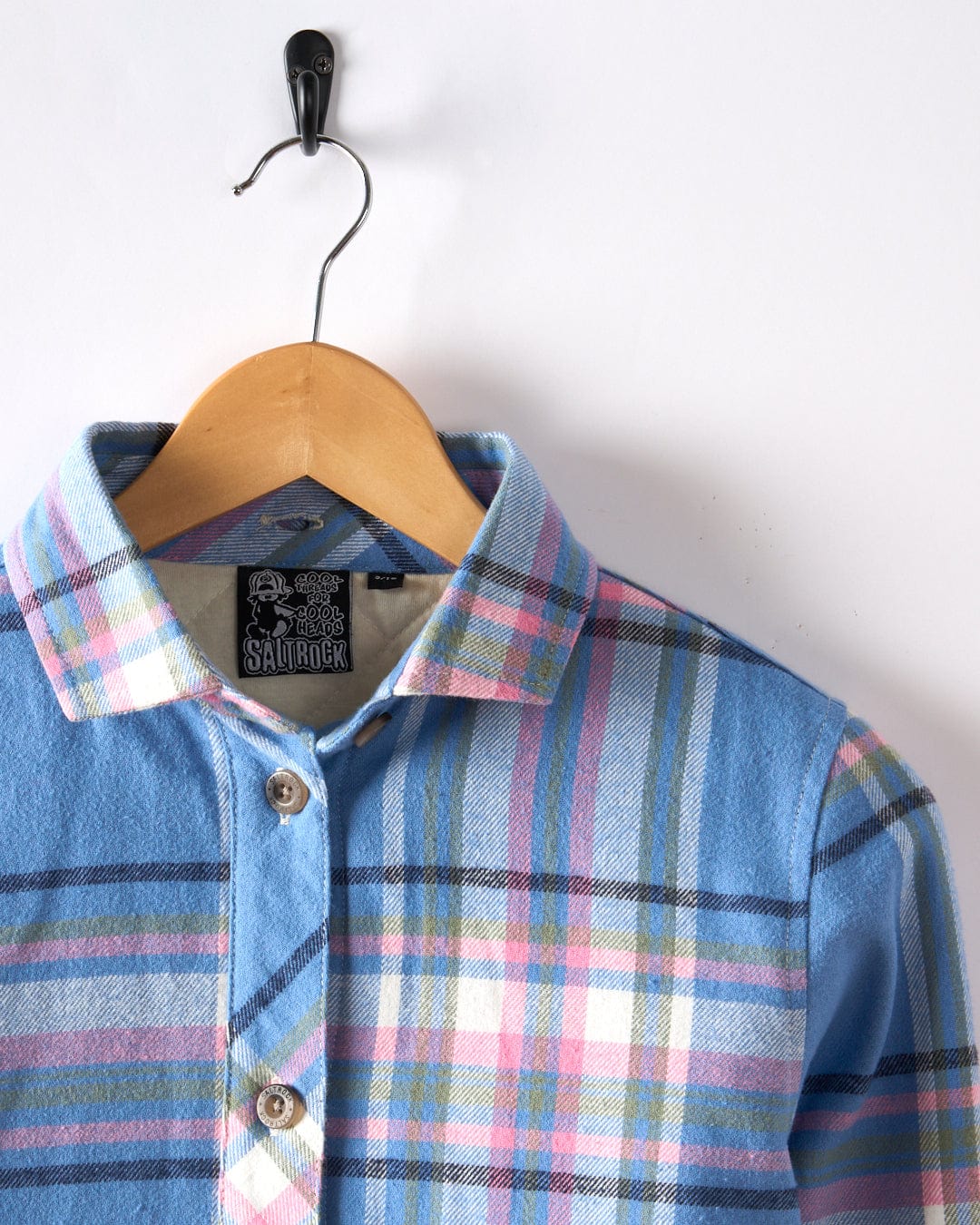 Saltrock Girls Myla Shacket Sfq42501008 Blue Check Clothing 9/10YRS / Blue,11/12YRS / Blue,13YRS / Blue