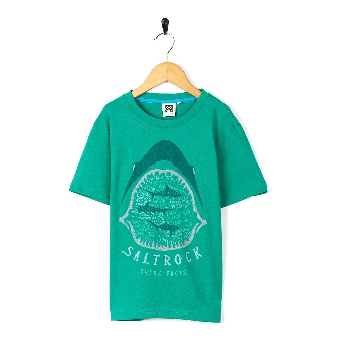 Saltrock Shark Facts T-Shirt Clothing 7/8YRS / Green,9/10YRS / Green,11/12YRS / Green,13YRS / Green