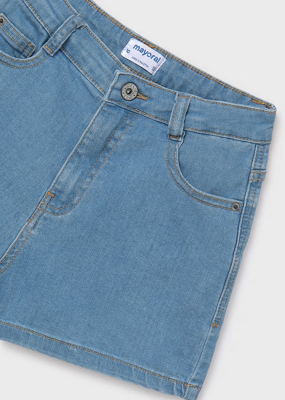 Mayoral Older Girls Denim Shorts 235 Light Denim Ss25 Clothing 10YRS / Light Denim,12YRS / Light Denim,14YRS / Light Denim