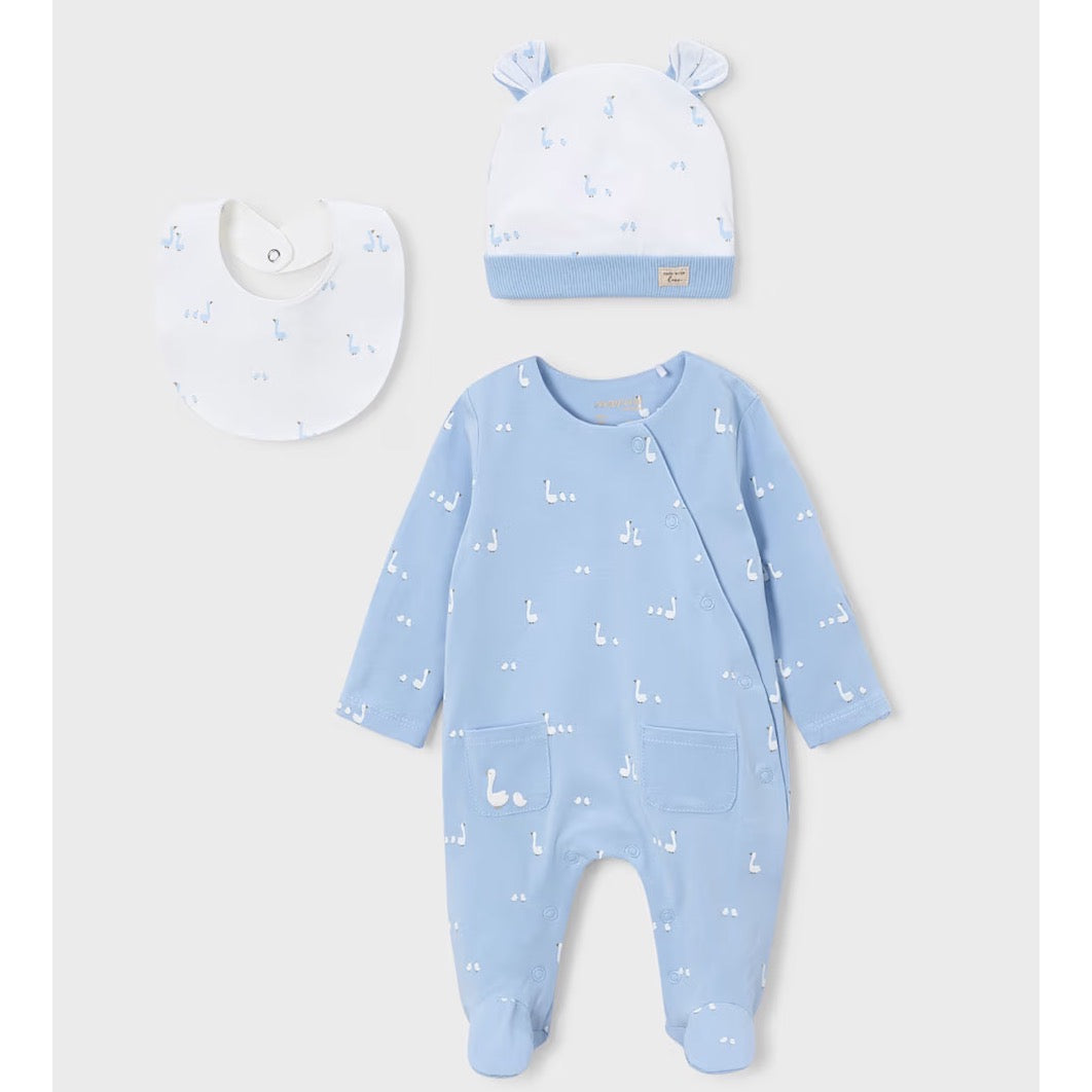 Mayoral 3 Piece Baby Romper Set 1728 Blue Ducks