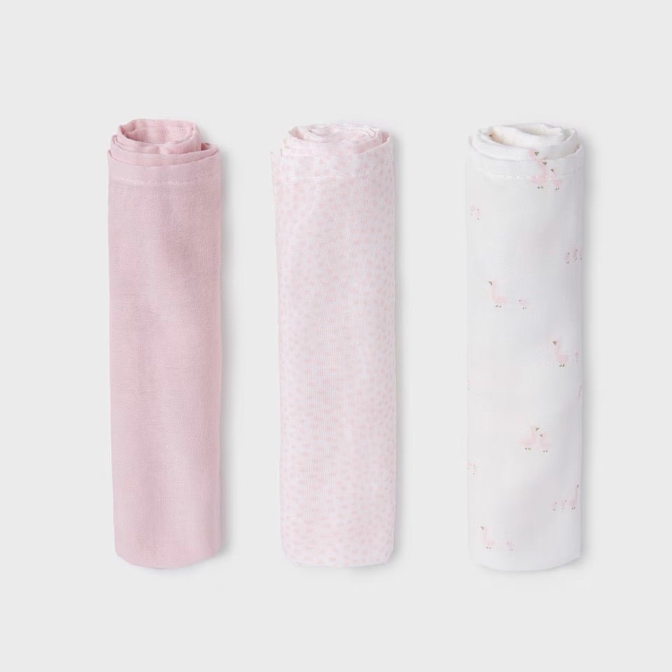 Mayoral 3 Piece Muslin Set 9060 Pink Ducks