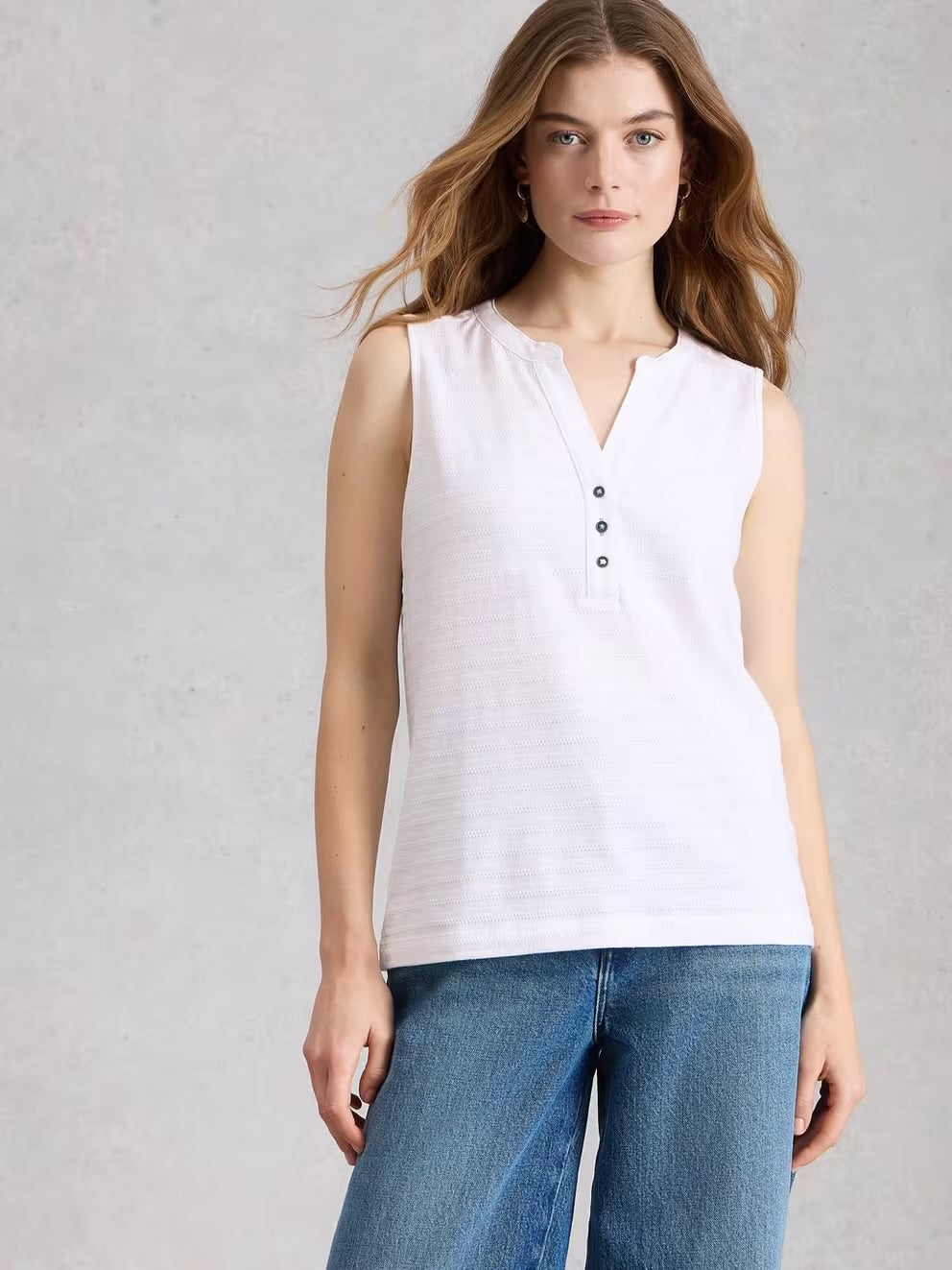 White Stuff Womens Nora Notch Vest 446223 White