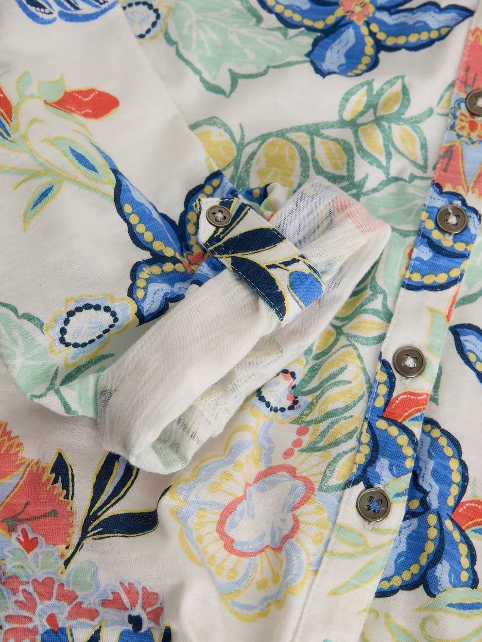 White Stuff Womens Annie Jersey Shirt 445833 Cream Print