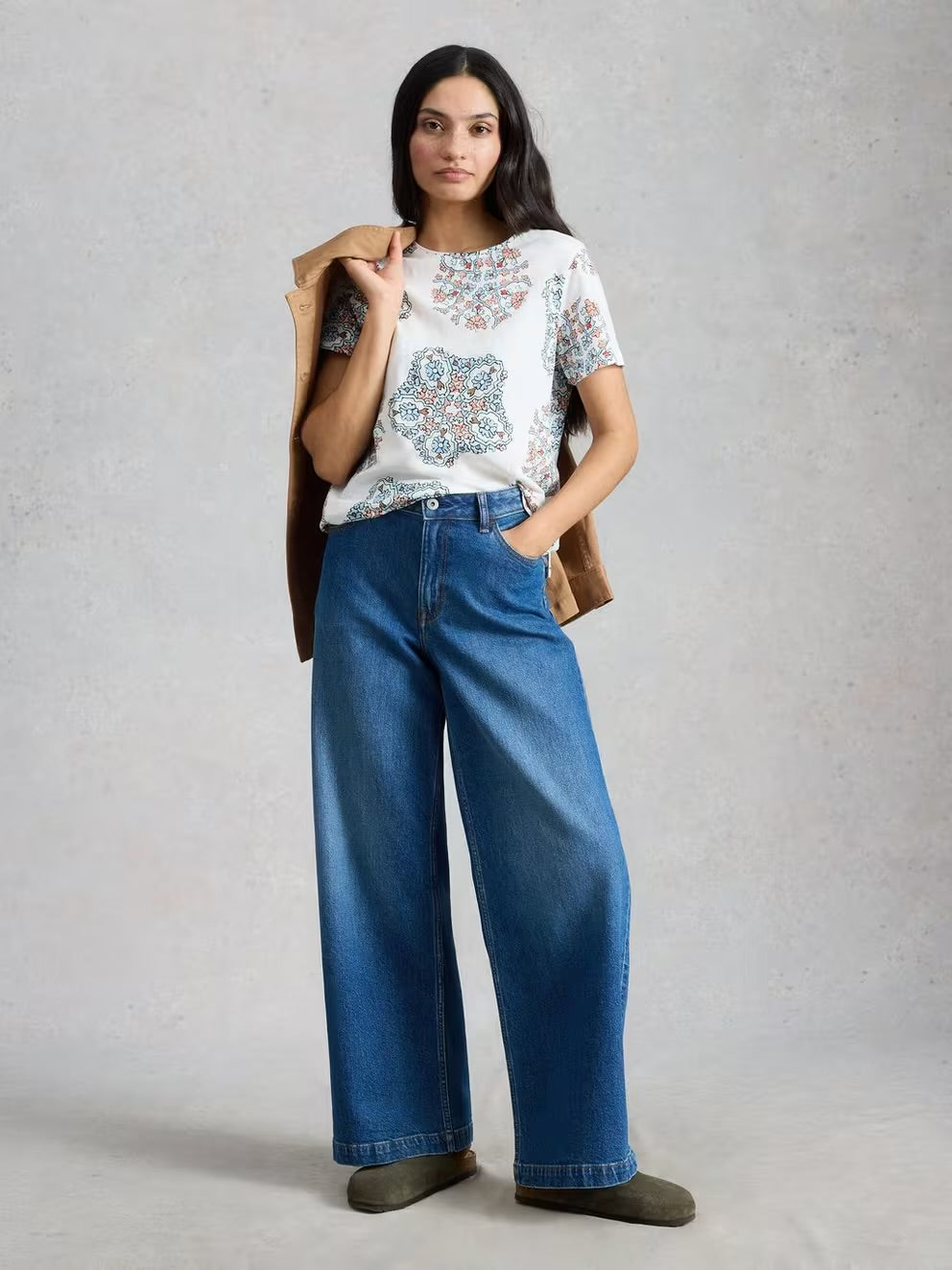 White Stuff Womens Abbie T-Shirt 445863 White Print