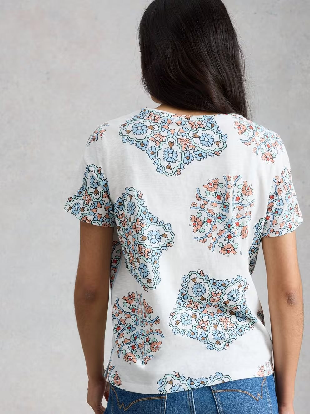 White Stuff Womens Abbie T-Shirt 445863 White Print